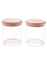 Kuber Industries Borosilicate Glass Jar with Printed Bamboo Lid|Kitchen Organizer Items and Storage|Multi-utility, Leakproof, Airtight Storage Jar for Cookies,Snacks,Tea,Coffee,Sugar|Pack of 2(300ml)